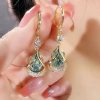 1 Pair of Elegant, Stylish and Unique Water Drop-shaped Shiny Synthetic Zirconia Inlaid Pendant Earrings, Women'S Party Jewelry - Image 6