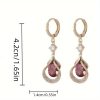 1 Pair of Elegant, Stylish and Unique Water Drop-shaped Shiny Synthetic Zirconia Inlaid Pendant Earrings, Women'S Party Jewelry - Image 5